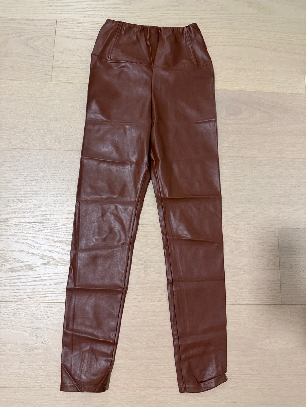 Wilfred Brown Faux Leather Kids Leggings